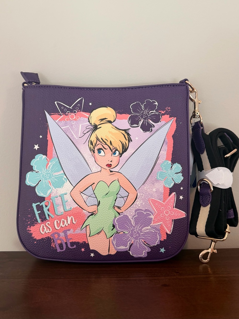 WondaPop Disney Tinker Bell Free As Can Be Purple Crossbody Bag NWT